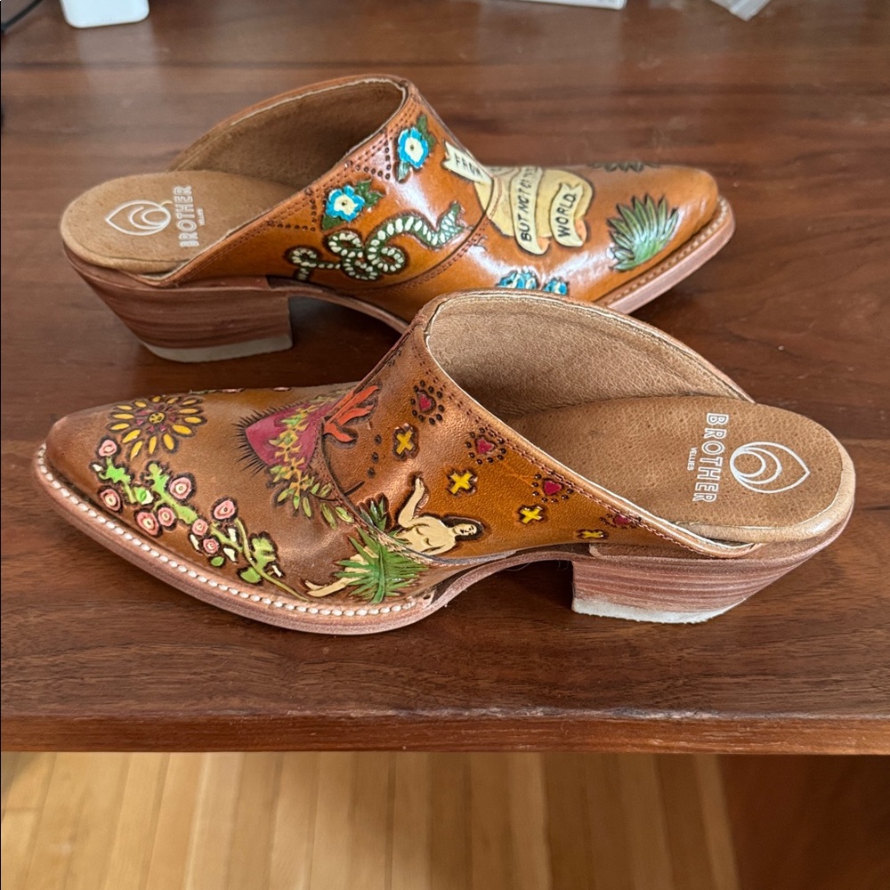 Brother Vellies Colorful Handpainted Eve Doodle Mules - Picture 5 of 13